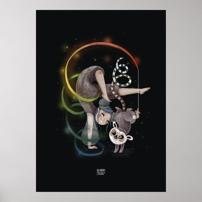 Poster RAINBOW LEMUR par Alexandra Dikaia (Devant)