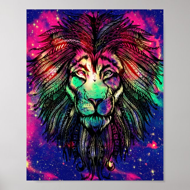 Poster Rainbow Lion (Devant)
