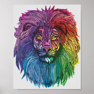 Poster Rainbow Lion Pride