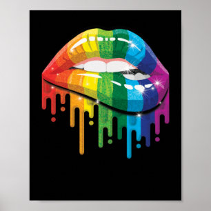 Poster Rainbow Lips Pride Gay Lesbian LGB Cadeau