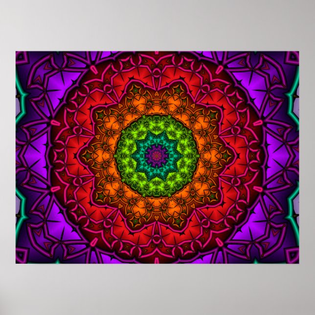 Poster Rainbow Mandala (Devant)