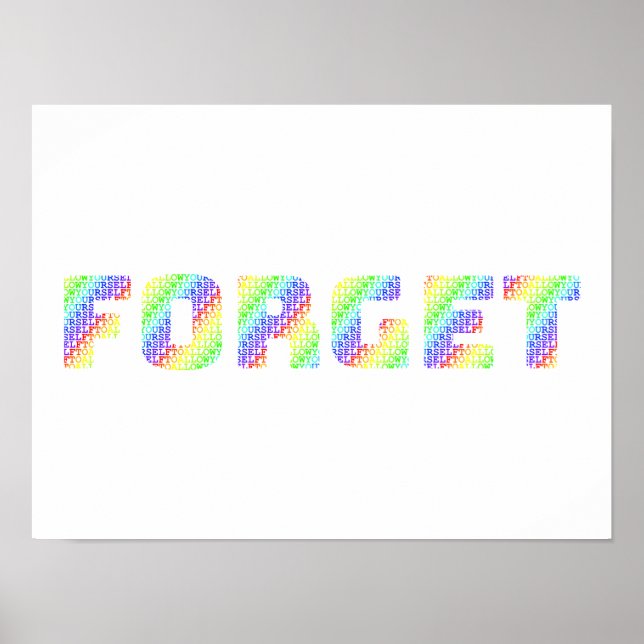 Poster Rainbow Mantra Art – Allow Yourself To Forget (Devant)