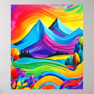 Poster Rainbow Mountain Majesty Art