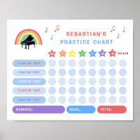 Rainbow Music Practice Graphique Piano