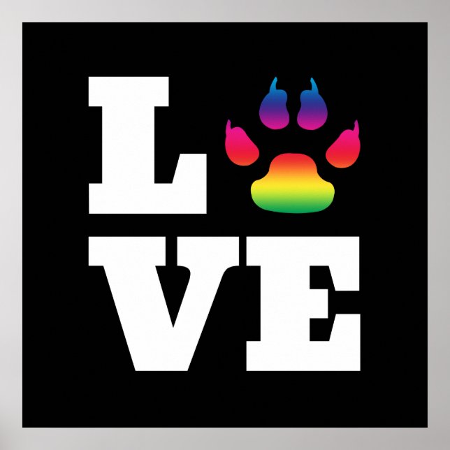 Poster Rainbow paw (Devant)