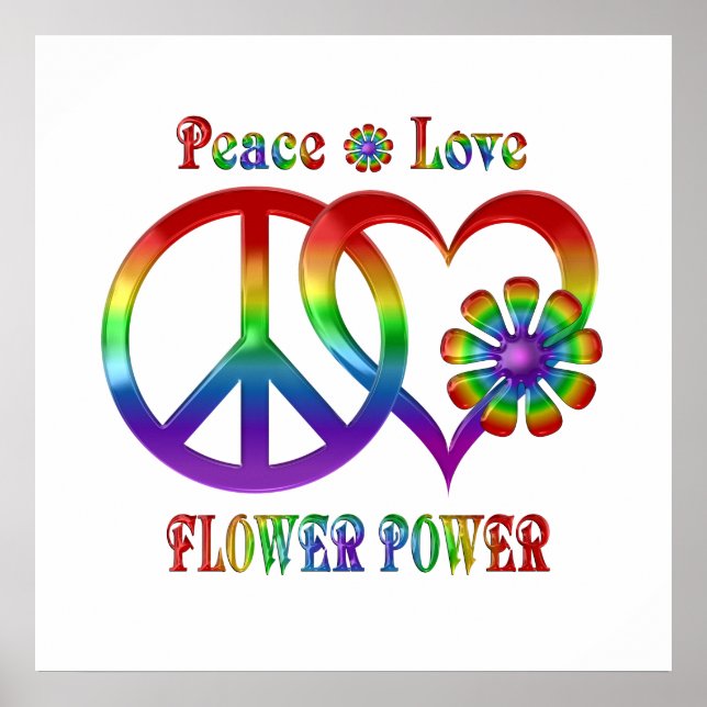 Poster Rainbow Peace Love Power (Devant)