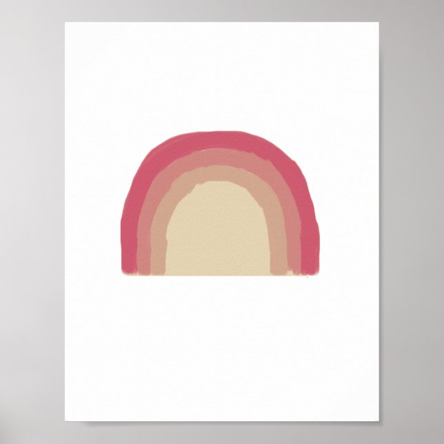 Poster Rainbow Pink Ombre Peinture Nursery Art (Devant)