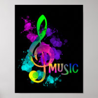 Rainbow Treble Clef Music Thème