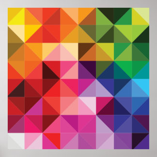 Poster Rainbow Triangles géométrique moderne