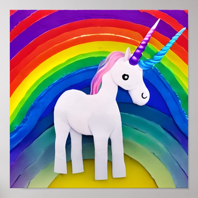 Poster Rainbow Unicorn Art (Devant)