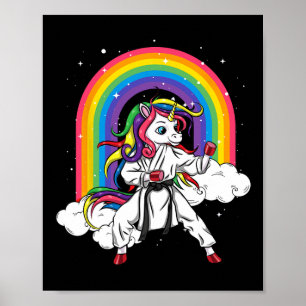 Poster Rainbow Unicorn Karate Taekwondo Mixed martial art