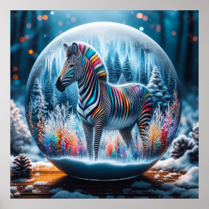 Poster Rainbow Zebra