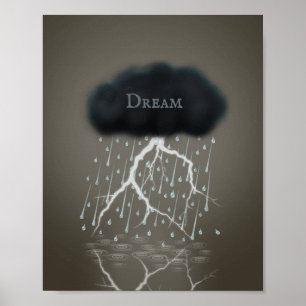 Poster Rainstorm in Sepia Dreamscape Surreal Personalized