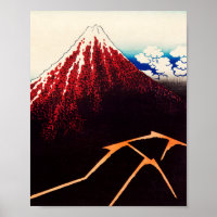 Rainstorm Sous le Sommet par Katsushika Hokusai