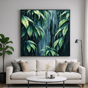 Poster Rainy Forest - Art de style illustratif paisible