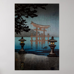 Poster Rainy Miyajima par Tsuchiya Koitsu