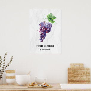 Poster Raisins du marché des fruits