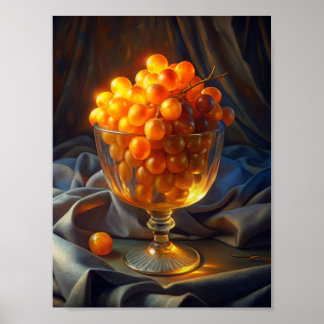 Poster "Raisins rayonnants : Raisins orange en transparen