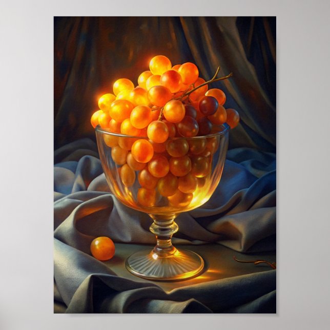 Poster "Raisins rayonnants : Raisins orange en transparen (Devant)