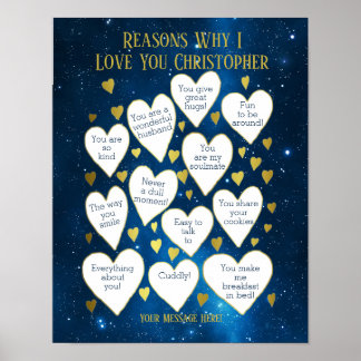 Poster Raisons pour lesquelles je t'aime Anniversaire