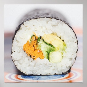 Poster Râle de sushi Poisson et riz