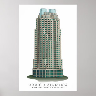 Poster Raleigh BB&T Building Architectural Print