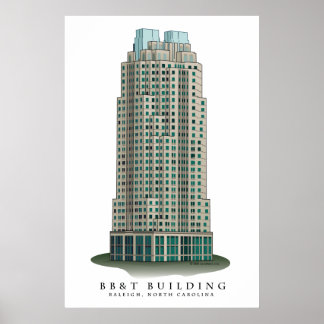 Poster Raleigh BB&T Building Architectural Print