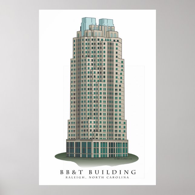Poster Raleigh BB&T Building Architectural Print (Devant)