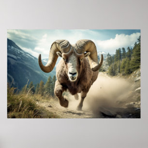 Poster Ram Animal Nature sauvage majestueuse