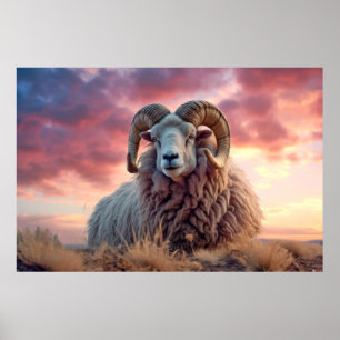 Poster Ram Animal Nature sauvage majestueuse