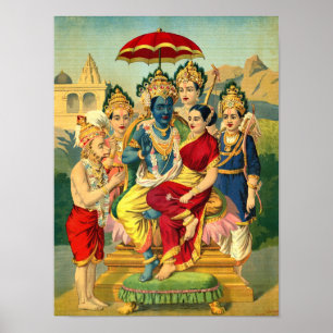 Poster Ram Panchayatan par Raja Ravi Varma