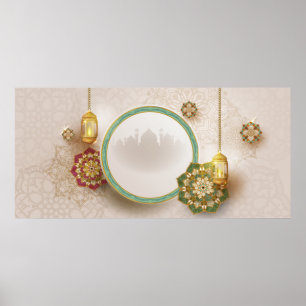 Poster Ramadan or rouge et vert