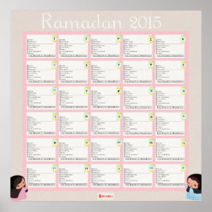 Poster Ramadhan Daily Checklist for GIRLS