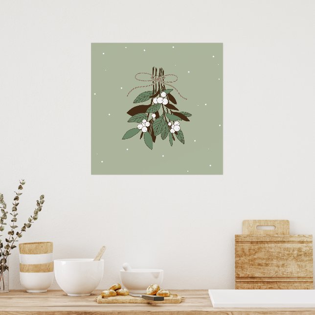 Poster Rameaux avec baies de neige (Cuisine)