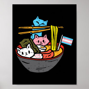 Poster Ramen Cat Transgenre Lgbt Trans Pride Janpanese N