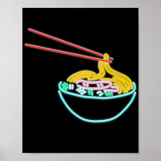 Poster Ramen Noodle Bowl Chopstick Retro
