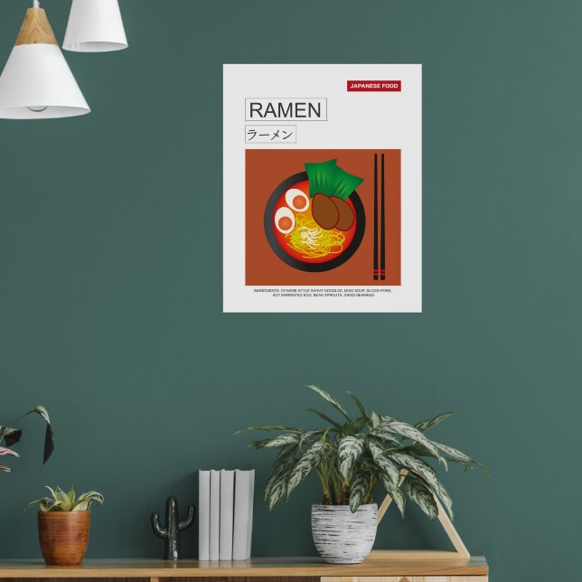 Poster Ramen, Nourriture japonaise, Style vectoriel Wall  (Salon 1)