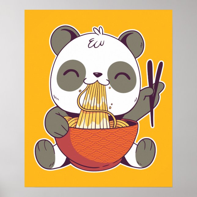 Poster Ramen Panda Cute (Devant)