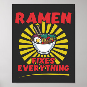 Poster Ramen répare tout - Drôle conception de devis