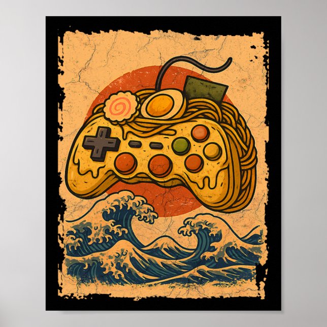 Poster Ramen Video Game Controller  (Devant)