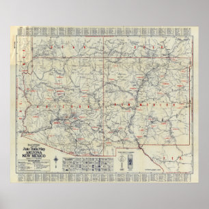 Poster Rand McNally Official 1925 Auto Trails
