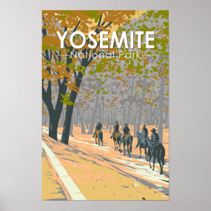 Poster Randonnée à cheval dans le parc national de Yosemi
