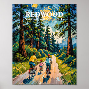 Poster Randonnée à vélo en famille dans le parc national