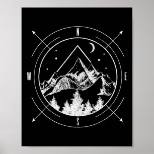 Poster Randonnée Camping Montagnes Comp Randonneur Campeu