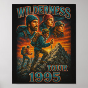 Poster Randonnée en nature Expédition 1995 Style Vintage