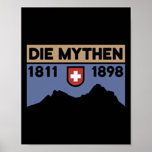 Poster Randonnée Mont Grosser Mythen Vélo Tout Terrain Su