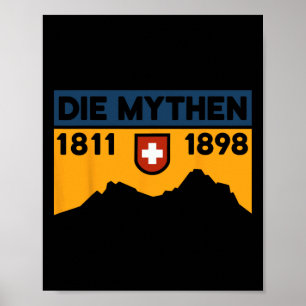 Poster Randonnée Mont Grosser Mythen VTT Suisse Hi