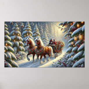 Poster Randonnée pédestre de la forêt d'hiver
