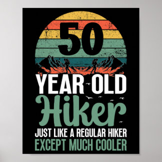 Poster Randonneur 50e anniversaire Montagne 50 ans Randon