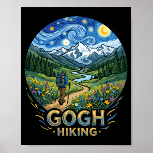 Poster Randonneur drôle nuit étoilée art van gogh gogh ra
